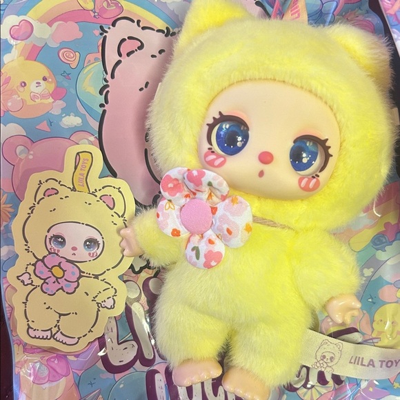 Yellow Plush Doll with Floral Detail - Picture 7 of 7